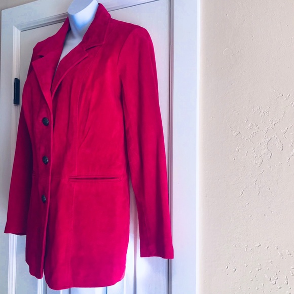 NWOT SUEDE LEATHER Denim & Co Raspberry Jacket-M/L - Picture 4 of 7